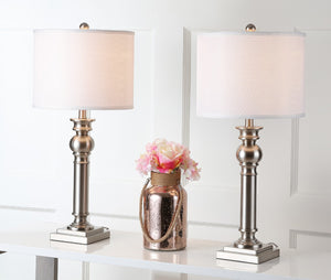 Safavieh ARGOS Column Lamps - Elegant Metal Design for Warm Ambiance in Living Rooms, Bedrooms & Offices LIT4323A-SET2
