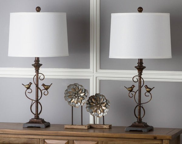 Safavieh BIRDSONG Table Lamps – Elegant Oil Rub Bronze Lighting with Sculptural Design for Any Decor Style LIT4325A-SET2