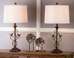 Safavieh BIRDSONG Table Lamps – Elegant Oil Rub Bronze Lighting with Sculptural Design for Any Decor Style LIT4325A-SET2
