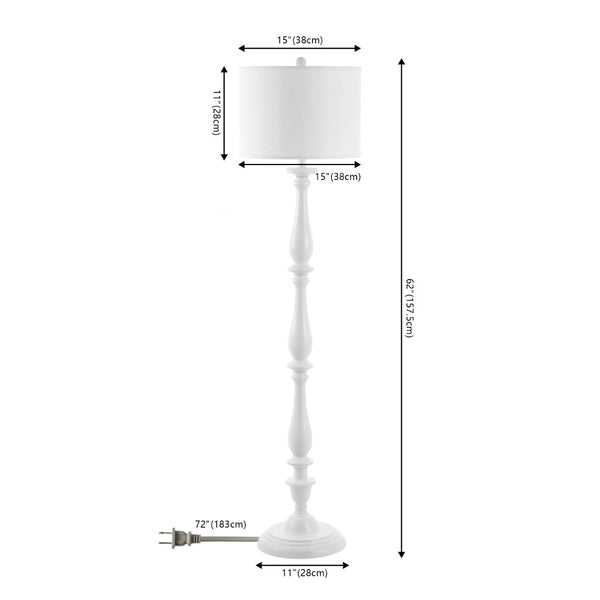 Safavieh BESSIE Candlestick Floor Lamp - Elegant White Ambient Lighting for Living Rooms, Bedrooms & Offices LIT4327A