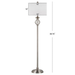 Safavieh SOPHIA, 59.75-Inch Pewter Iron Floor Lamp - Elegant Ambient Lighting for Modern Home Decor & Style LIT4329A