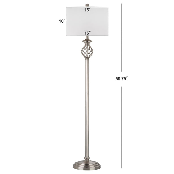 Safavieh SOPHIA, 59.75-Inch Pewter Iron Floor Lamp - Elegant Ambient Lighting for Modern Home Decor & Style LIT4329A