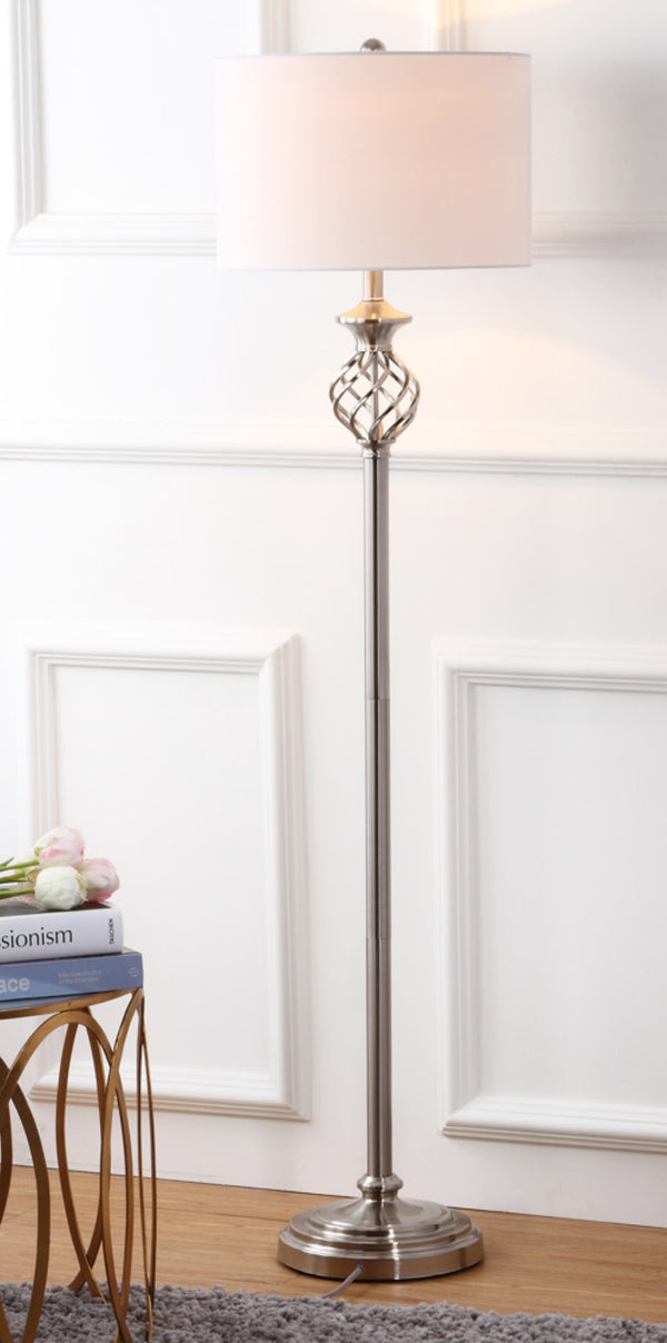 Safavieh SOPHIA, 59.75-Inch Pewter Iron Floor Lamp - Elegant Ambient Lighting for Modern Home Decor & Style LIT4329A