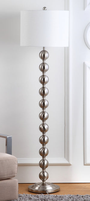 Safavieh REFLECTIONS Stacked Ball Floor Lamp - Modern Minimalist Lighting for Stylish Living Spaces and Nooks Silver LIT4330A