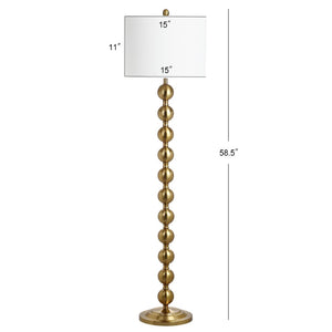 Safavieh REFLECTIONS Stacked Ball Floor Lamp - Modern Minimalist Lighting for Stylish Living Spaces and Nooks Brass LIT4330B