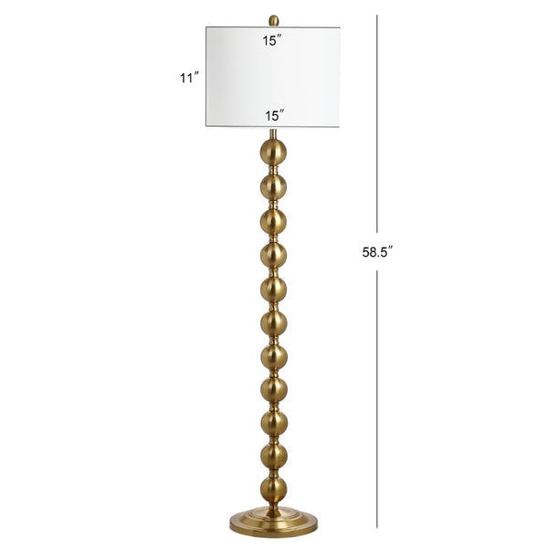 Safavieh REFLECTIONS Stacked Ball Floor Lamp - Modern Minimalist Lighting for Stylish Living Spaces and Nooks Brass LIT4330B