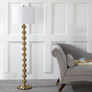 Safavieh REFLECTIONS Stacked Ball Floor Lamp - Modern Minimalist Lighting for Stylish Living Spaces and Nooks Brass LIT4330B