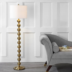 Safavieh REFLECTIONS Stacked Ball Floor Lamp - Modern Minimalist Lighting for Stylish Living Spaces and Nooks Brass LIT4330B