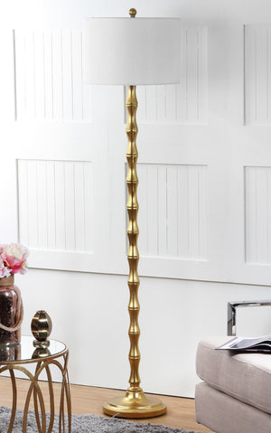 Safavieh AURELIA, 63.5 Inch Gold Metal Floor Lamp - Modern Glamour Lighting for Living Rooms & Bedrooms LIT4334A