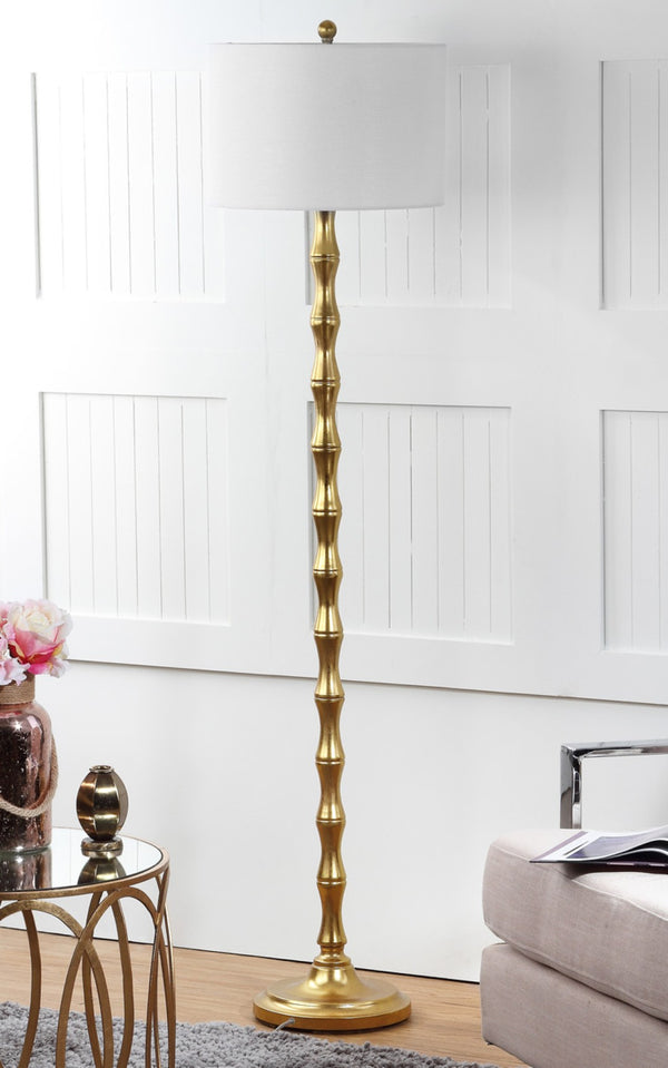 Safavieh AURELIA, 63.5 Inch Gold Metal Floor Lamp - Modern Glamour Lighting for Living Rooms & Bedrooms LIT4334A