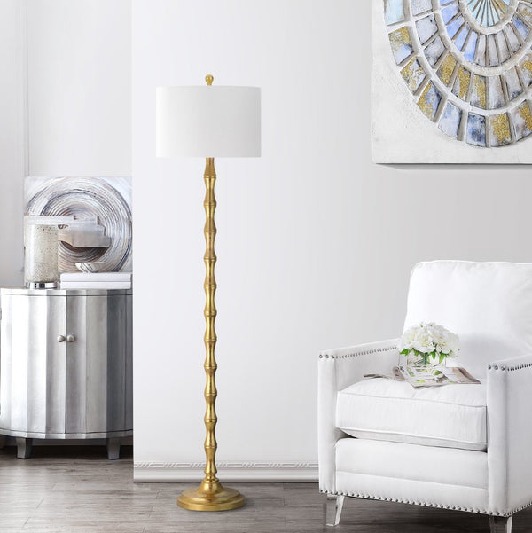 Safavieh AURELIA, 63.5 Inch Gold Metal Floor Lamp - Modern Glamour Lighting for Living Rooms & Bedrooms LIT4334A