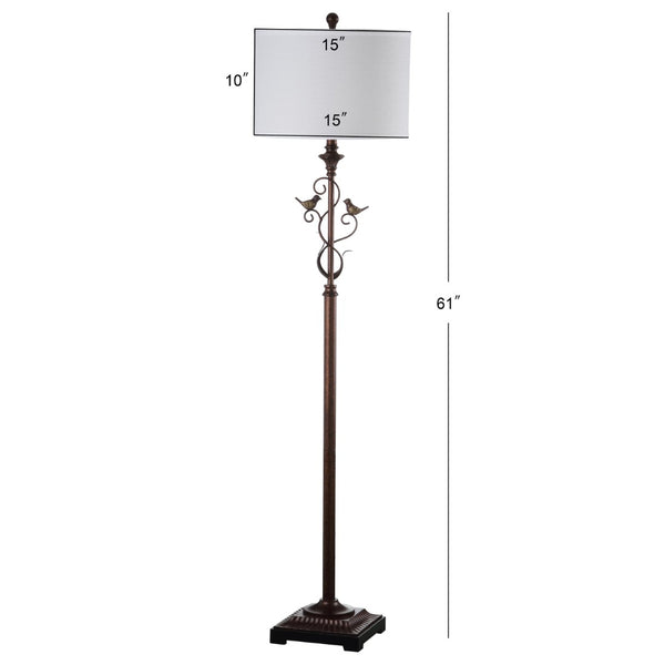 Safavieh BIRDSONG Floor Lamp - Elegant Oil-Rubbed Bronze Light with Whimsical Bird Accents for Home Décor LIT4338A
