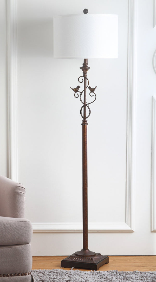 Safavieh BIRDSONG Floor Lamp - Elegant Oil-Rubbed Bronze Light with Whimsical Bird Accents for Home Décor LIT4338A