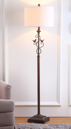 Safavieh BIRDSONG Floor Lamp - Elegant Oil-Rubbed Bronze Light with Whimsical Bird Accents for Home Décor LIT4338A