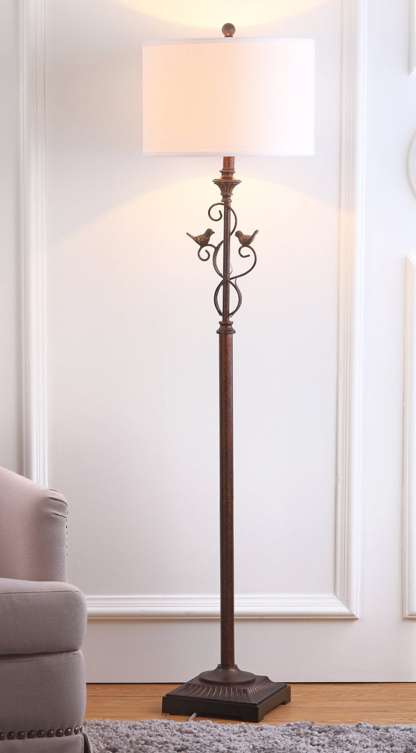 Safavieh BIRDSONG Floor Lamp - Elegant Oil-Rubbed Bronze Light with Whimsical Bird Accents for Home Décor LIT4338A