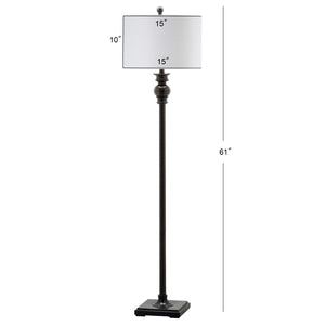 Safavieh ALPHIE Floor Lamp - Sleek Ebony Metal Design for Modern Elegance & Versatile Ambient Lighting Solutions LIT4344A