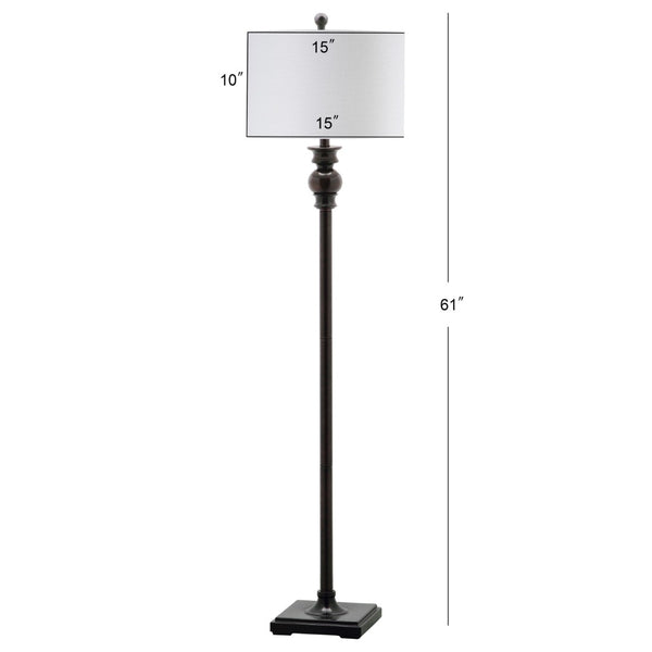 Safavieh ALPHIE Floor Lamp - Sleek Ebony Metal Design for Modern Elegance & Versatile Ambient Lighting Solutions LIT4344A