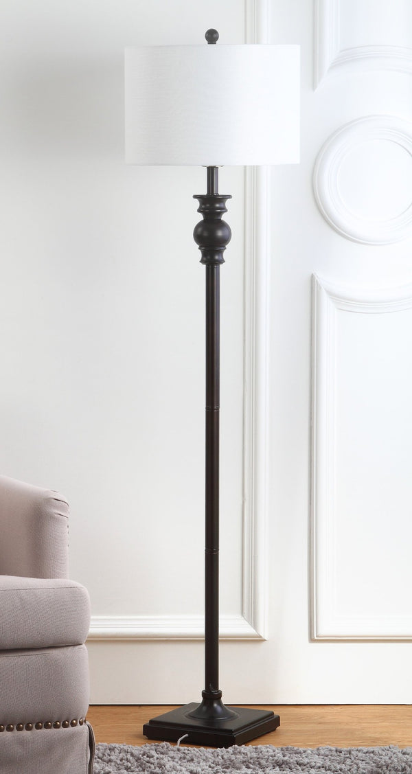 Safavieh ALPHIE Floor Lamp - Sleek Ebony Metal Design for Modern Elegance & Versatile Ambient Lighting Solutions LIT4344A