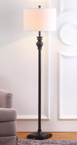 Safavieh ALPHIE Floor Lamp - Sleek Ebony Metal Design for Modern Elegance & Versatile Ambient Lighting Solutions LIT4344A