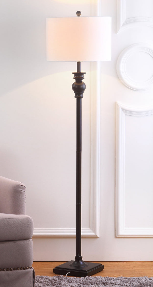 Safavieh ALPHIE Floor Lamp - Sleek Ebony Metal Design for Modern Elegance & Versatile Ambient Lighting Solutions LIT4344A
