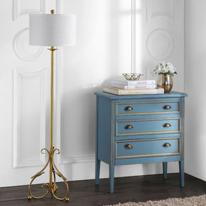 Safavieh ELISA Baroque Floor Lamp - Elegant Gold Metal Design for Timeless Style in Living Rooms & Bedrooms LIT4346A