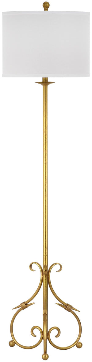 Safavieh ELISA Baroque Floor Lamp - Elegant Gold Metal Design for Timeless Style in Living Rooms & Bedrooms LIT4346A