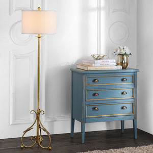 Safavieh ELISA Baroque Floor Lamp - Elegant Gold Metal Design for Timeless Style in Living Rooms & Bedrooms LIT4346A