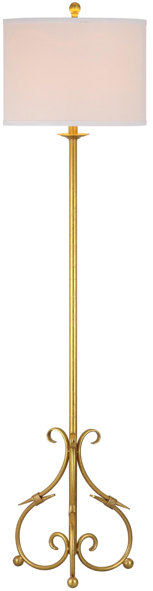 Safavieh ELISA Baroque Floor Lamp - Elegant Gold Metal Design for Timeless Style in Living Rooms & Bedrooms LIT4346A