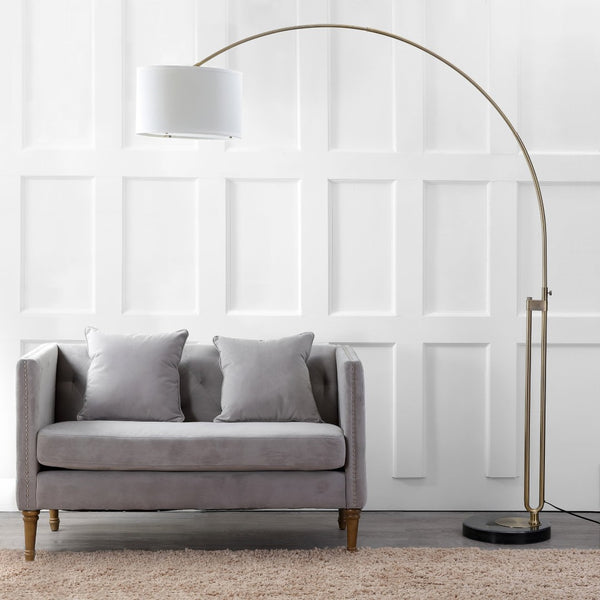 Safavieh POLARIS Arc Floor Lamp in Chrome – Sleek Design, Marble Base & Adjustable Light for Modern Spaces LIT4349A