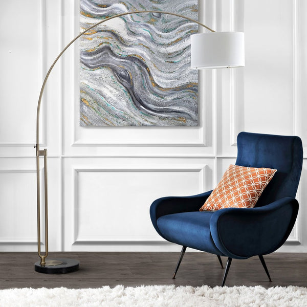 Safavieh POLARIS Arc Floor Lamp in Chrome – Sleek Design, Marble Base & Adjustable Light for Modern Spaces LIT4349A