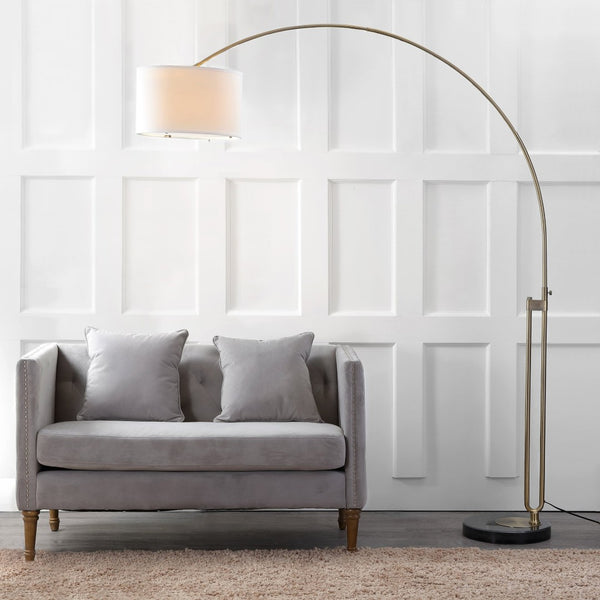 Safavieh POLARIS Arc Floor Lamp in Chrome – Sleek Design, Marble Base & Adjustable Light for Modern Spaces LIT4349A