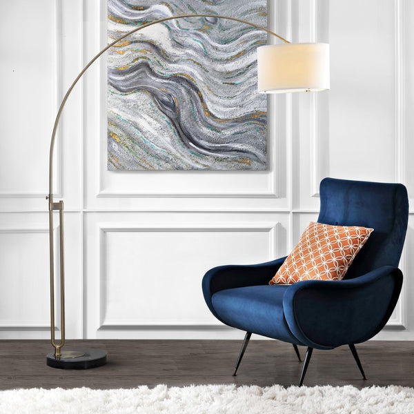 Safavieh POLARIS Arc Floor Lamp in Chrome – Sleek Design, Marble Base & Adjustable Light for Modern Spaces LIT4349A