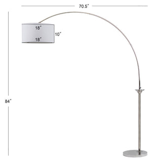 Safavieh MIRA, 84-Inch Nickel Iron Arc Floor Lamp - Modern Ambiance for Living Spaces & Reading Nooks LIT4352A