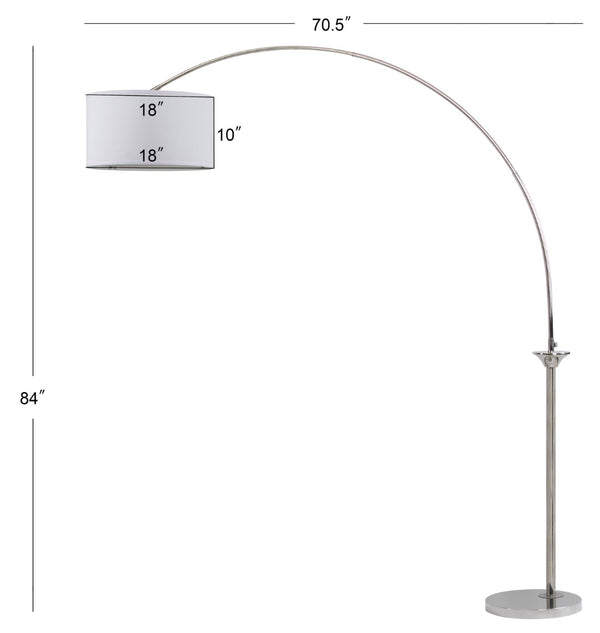 Safavieh MIRA, 84-Inch Nickel Iron Arc Floor Lamp - Modern Ambiance for Living Spaces & Reading Nooks LIT4352A