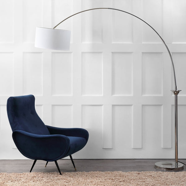 Safavieh MIRA, 84-Inch Nickel Iron Arc Floor Lamp - Modern Ambiance for Living Spaces & Reading Nooks LIT4352A