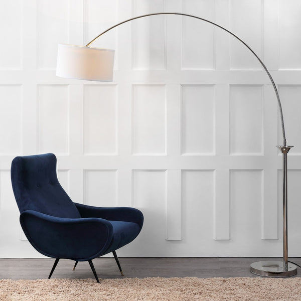 Safavieh MIRA, 84-Inch Nickel Iron Arc Floor Lamp - Modern Ambiance for Living Spaces & Reading Nooks LIT4352A