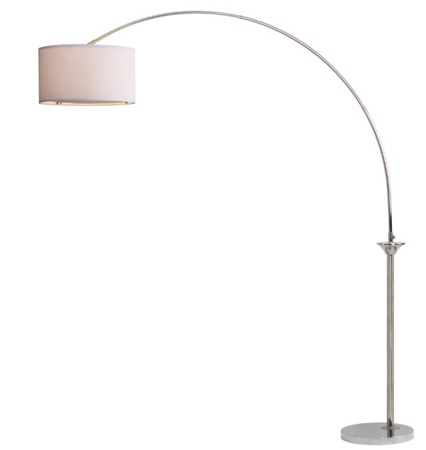 Safavieh MIRA, 84-Inch Nickel Iron Arc Floor Lamp - Modern Ambiance for Living Spaces & Reading Nooks LIT4352A