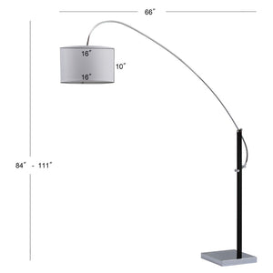 Safavieh LYRA, Extendable Chrome Arc Floor Lamp - Modern Iron Design for Versatile Illumination & Style LIT4353A