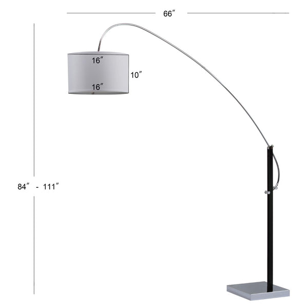 Safavieh LYRA, Extendable Chrome Arc Floor Lamp - Modern Iron Design for Versatile Illumination & Style LIT4353A