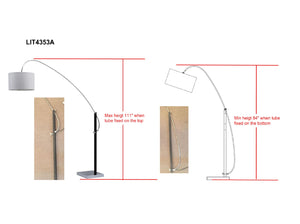 Safavieh LYRA, Extendable Chrome Arc Floor Lamp - Modern Iron Design for Versatile Illumination & Style LIT4353A
