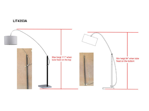 Safavieh LYRA, Extendable Chrome Arc Floor Lamp - Modern Iron Design for Versatile Illumination & Style LIT4353A