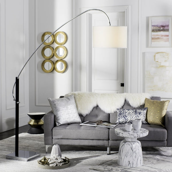 Safavieh LYRA, Extendable Chrome Arc Floor Lamp - Modern Iron Design for Versatile Illumination & Style LIT4353A