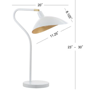 Safavieh GISELLE Table Lamp - Elegant Adjustable Design for Modern Interiors with Warm Ambient Illumination White / Gold LIT4360A