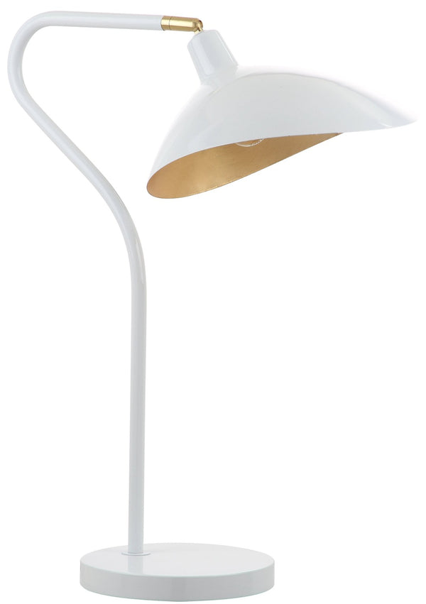 Safavieh GISELLE Table Lamp - Elegant Adjustable Design for Modern Interiors with Warm Ambient Illumination White / Gold LIT4360A