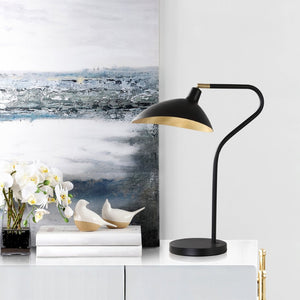 Safavieh GISELLE Table Lamp - Elegant Adjustable Design for Modern Interiors with Warm Ambient Illumination Black / Gold LIT4360B