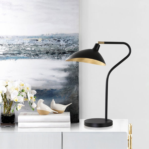 Safavieh GISELLE Table Lamp - Elegant Adjustable Design for Modern Interiors with Warm Ambient Illumination Black / Gold LIT4360B