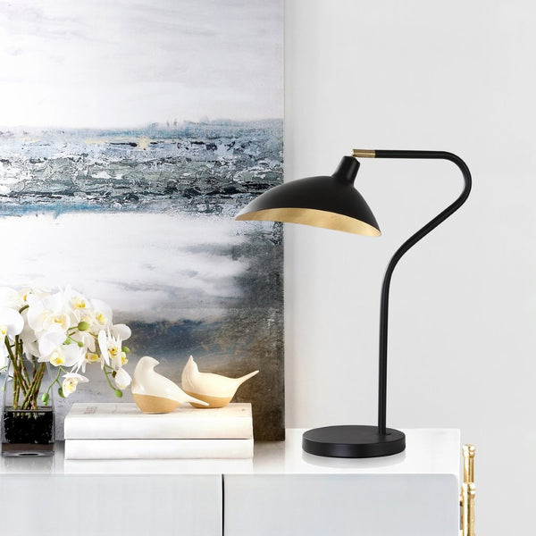 Safavieh GISELLE Table Lamp - Elegant Adjustable Design for Modern Interiors with Warm Ambient Illumination Black / Gold LIT4360B