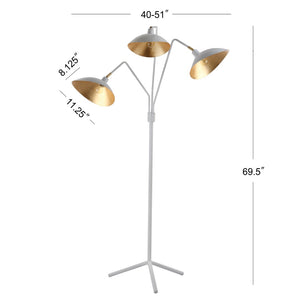 Safavieh IRIS, Elegant Iron Floor Lamp – 69.5 Inch Tall, Modern Design for Stylish Ambient Lighting White / Gold LIT4361A