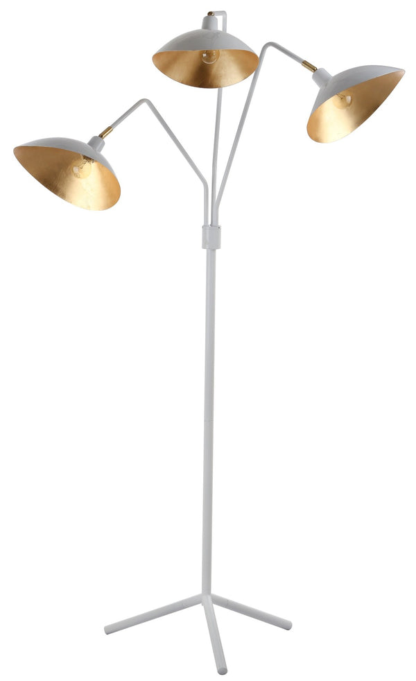 Safavieh IRIS, Elegant Iron Floor Lamp – 69.5 Inch Tall, Modern Design for Stylish Ambient Lighting White / Gold LIT4361A