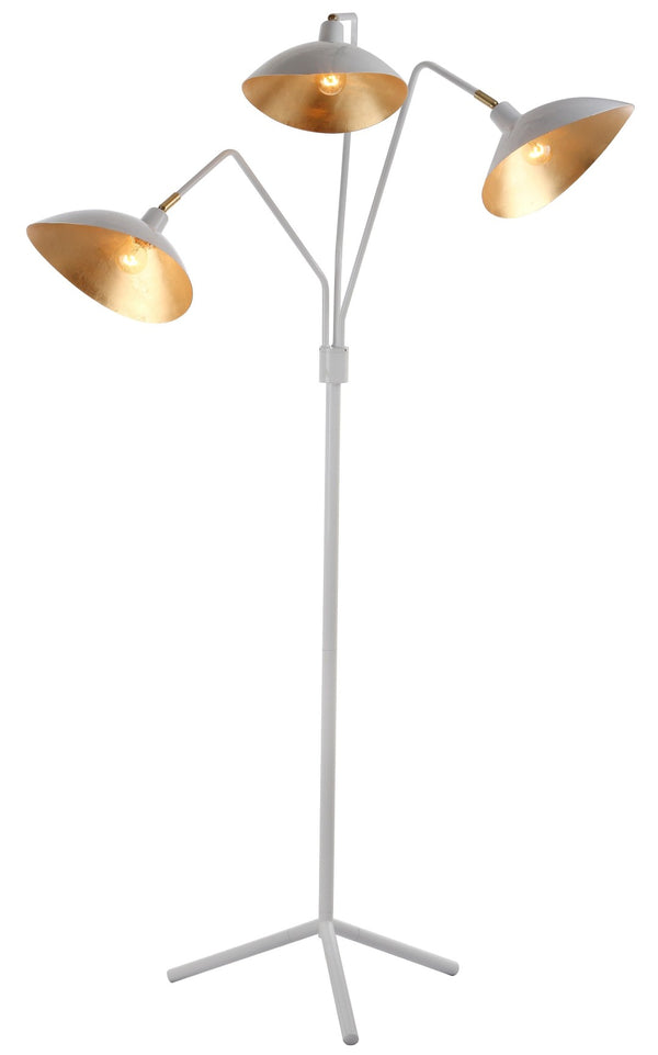 Safavieh IRIS, Elegant Iron Floor Lamp – 69.5 Inch Tall, Modern Design for Stylish Ambient Lighting White / Gold LIT4361A